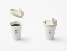 ローソンより、nendoデザインの繰り返し使えるコーヒーカップ専用のフタ「my-lid」発売